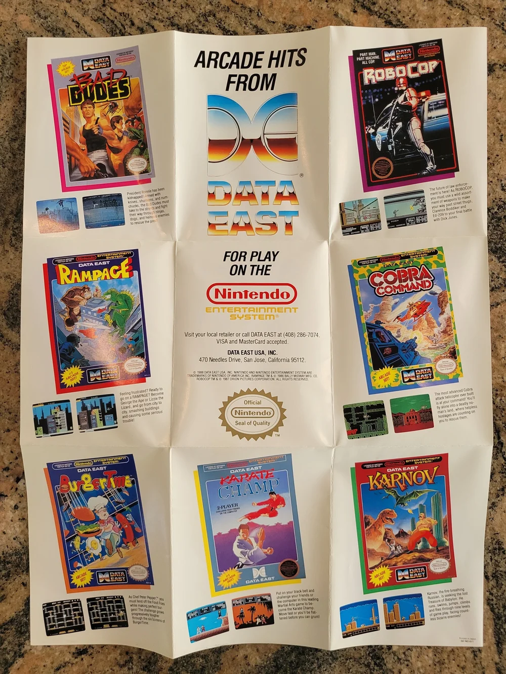 Nintendo (NES): Bad Dudes, Protective Sheath, Manual & Original Poster/Insert.